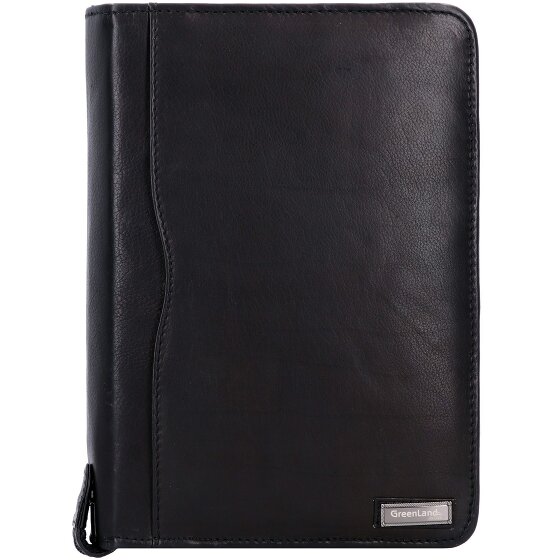 Greenland Nature Black Nappa ring folder leather 19 cm