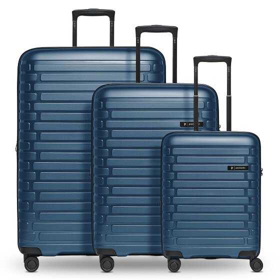 Pactastic Collection 04 THE THREE SET + 4 wheels Suitcase set 3-piece with expansion pleat