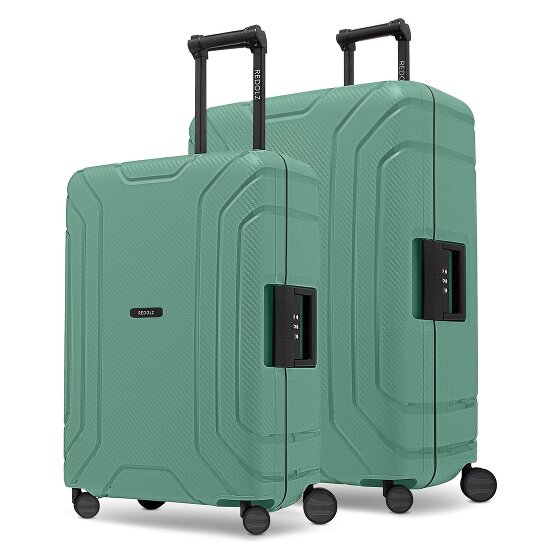 Redolz Essentials 15 4-wheel suitcase set 2-piece with three-point closure
