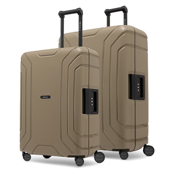 Redolz Essentials 15 4-wheel suitcase set 2-piece with three-point closure