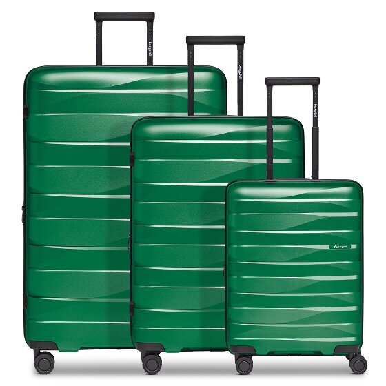 Bergpfeil Travel 4-wheel suitcase set, 3-piece, with stretch fold