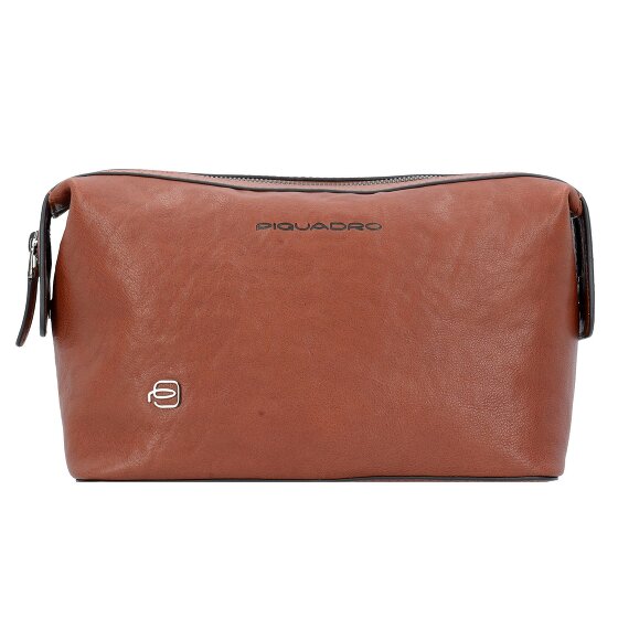 Piquadro Black Square Toiletry bag Genuine Leather 23 cm