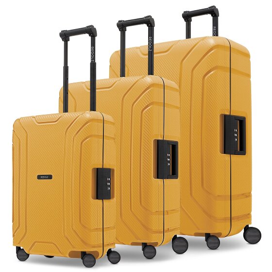 Redolz Essentials 15 4-wheel suitcase set 3-piece with three-point closure
