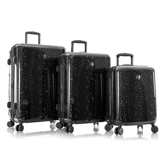 Heys Black Camo 4 wheels Suitcase set 3-piece with expansion pleat