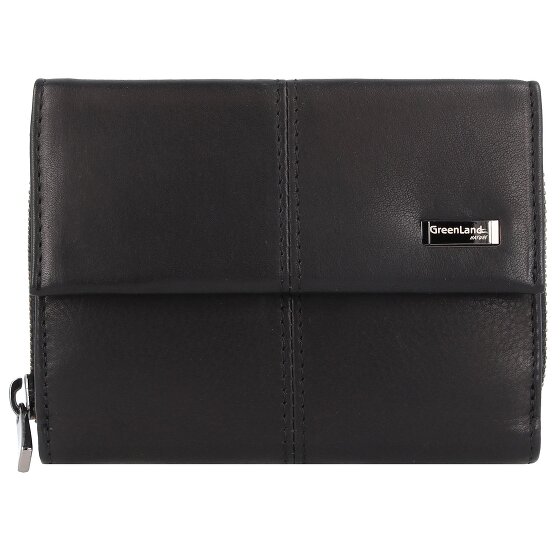 Greenland Nature Black Nappa Wallet RFID protection Leather 13 cm