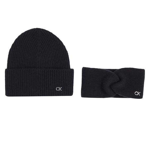 Calvin Klein Ck Metal knitted hat and headband gift set