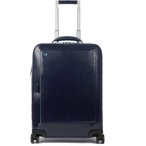 Piquadro Blue Square 4 Roll Cabin Trolley Leather 55 cm Laptop compartment