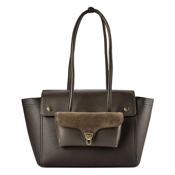 Coccinelle Double Beat Shoulder Bag Genuine Leather 33 cm