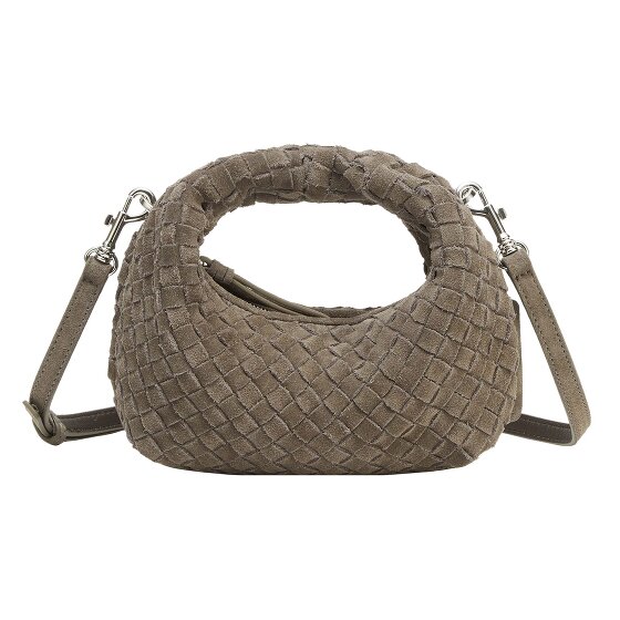 LES VISIONNAIRES Greta Micro weave Handbag Genuine Leather 20 cm