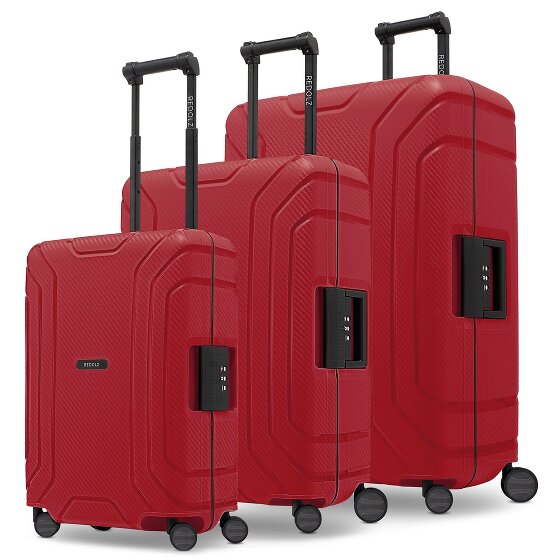 Redolz Essentials 15 4-wheel suitcase set 3-piece with three-point closure