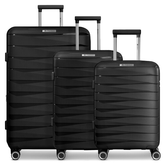 Franky London 4 wheels Suitcase set 3-piece with expansion pleat