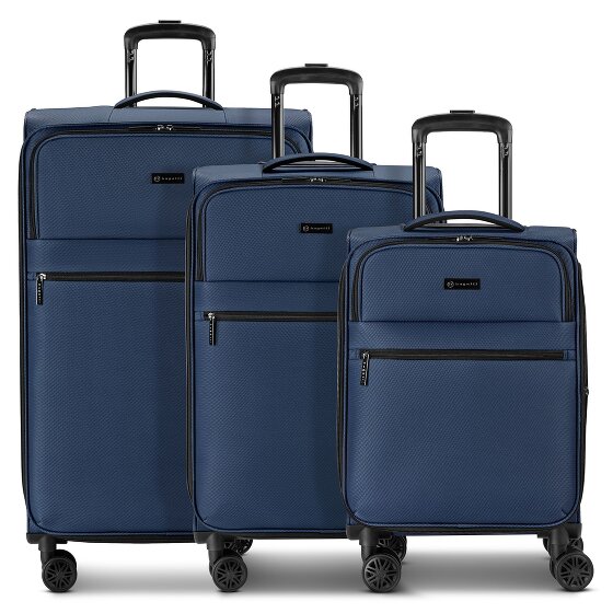 Bugatti Valencia Soft 4 wheels Suitcase set 3-piece with expansion pleat