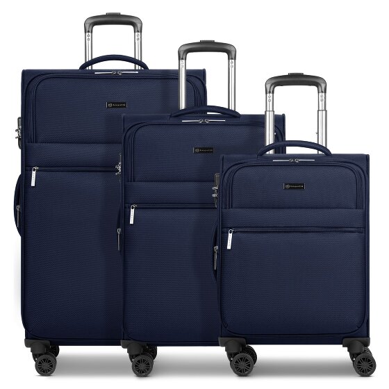 Bugatti Valencia Soft 4 wheels Suitcase set 3-piece with expansion pleat