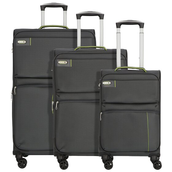 d&n Travel Line 6704 4 Roll Suitcase Set 3pcs.
