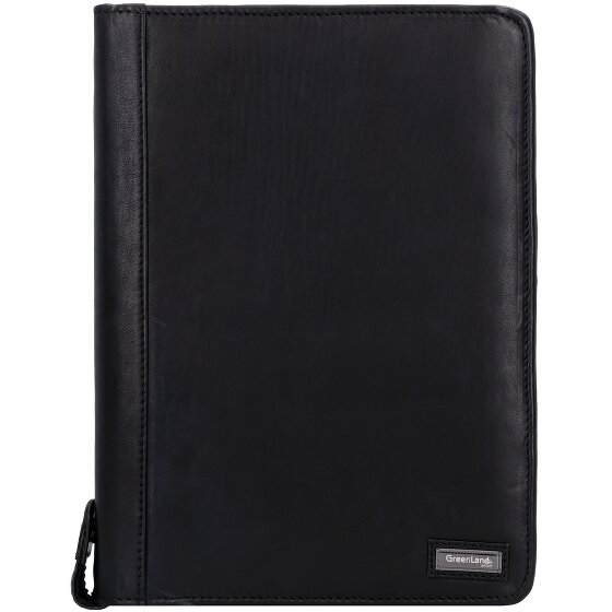 Greenland Nature Black Nappa ring folder leather 33 cm