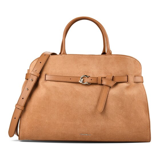 Coccinelle Sabine Suede Handbag Genuine Leather 43 cm