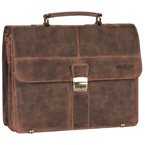 Greenburry Vintage briefcase leather 38 cm with 2 main compartments