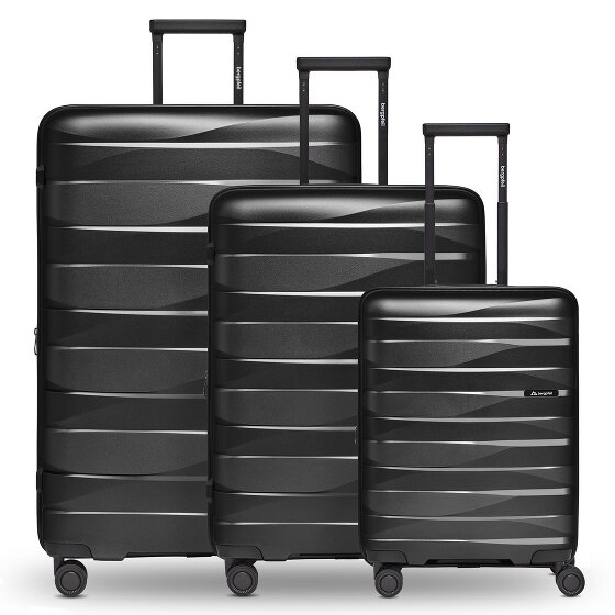 Bergpfeil Travel 4-wheel suitcase set, 3-piece, with stretch fold