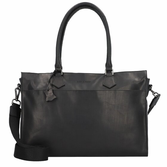 Greenburry Pure Black Shoulder Bag Leather 40 cm Laptop compartment