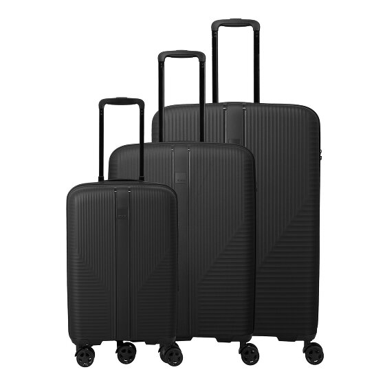 Travelite Air Stripe 4 wheels Suitcase set 3-piece with expansion pleat