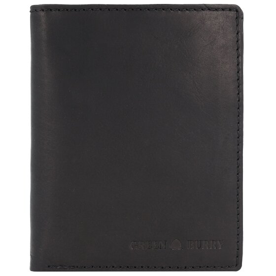 Greenburry Pure Black Wallet RFID protection Leather 10.5 cm