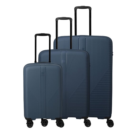 Travelite Air Stripe 4 wheels Suitcase set 3-piece with expansion pleat