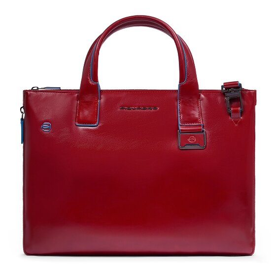 Piquadro Blue Square Shopper Bag Leather 38 cm Laptop compartment with expansion pleat