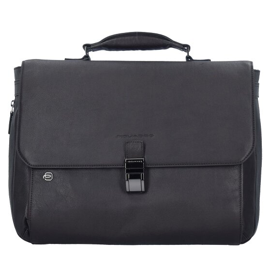 Piquadro Black Square briefcase leather 40 cm laptop compartment