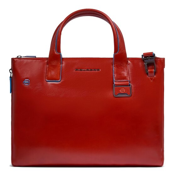 Piquadro Blue Square Shopper Bag Leather 38 cm Laptop compartment with expansion pleat