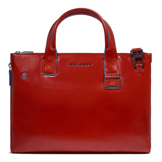 Piquadro Blue Square Shopper Bag Leather 38 cm Laptop compartment with expansion pleat