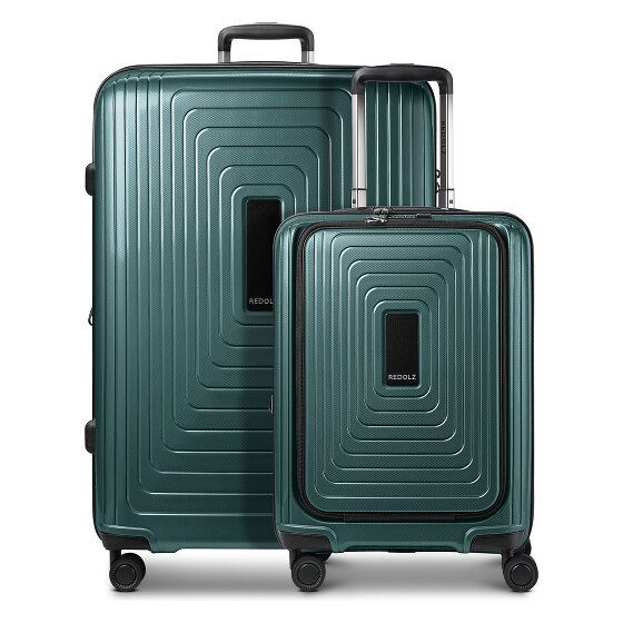 Redolz Essentials 14 4-wheel suitcase set 2 pcs. laptop compartment with expansion fold
