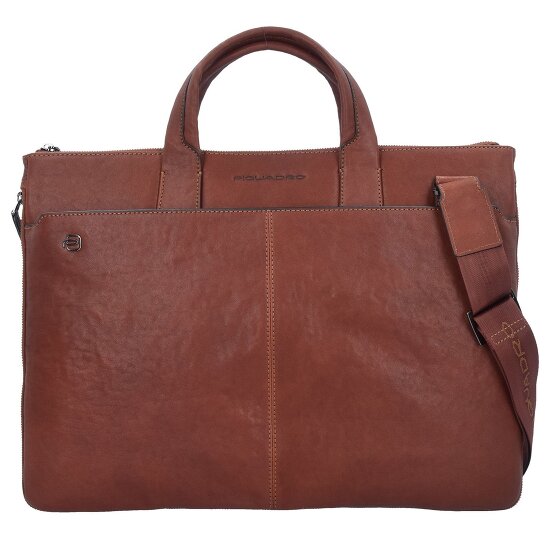 Piquadro Black Square briefcase leather 42 cm laptop compartment