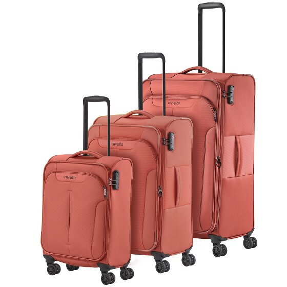 Travelite Croatia 4 wheels Suitcase set 3-piece with expansion pleat
