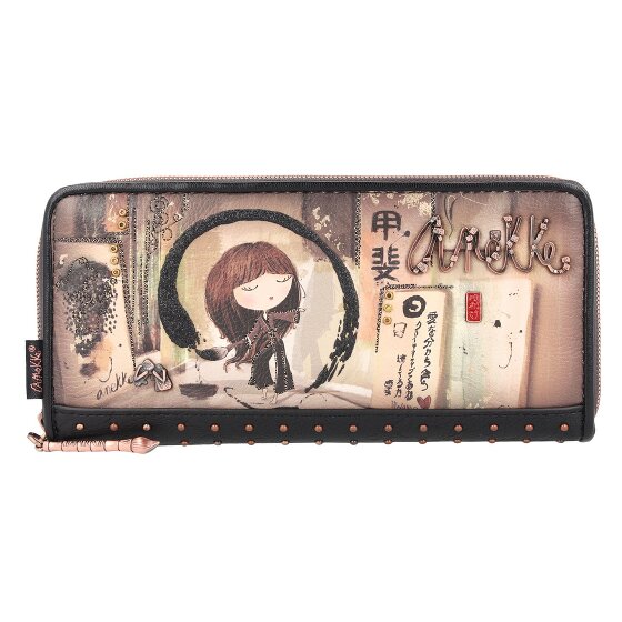 Anekke Shoen Black Wallet RFID protection 21 cm