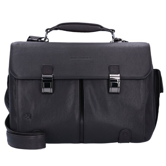Piquadro Black Square briefcase leather 43 cm laptop compartment