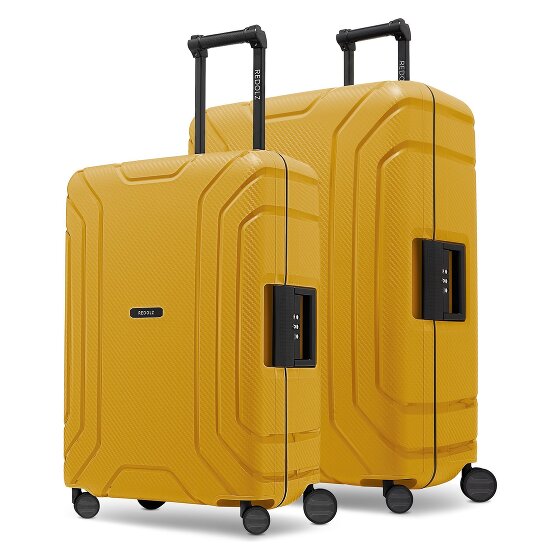 Redolz Essentials 15 4-wheel suitcase set 2-piece with three-point closure