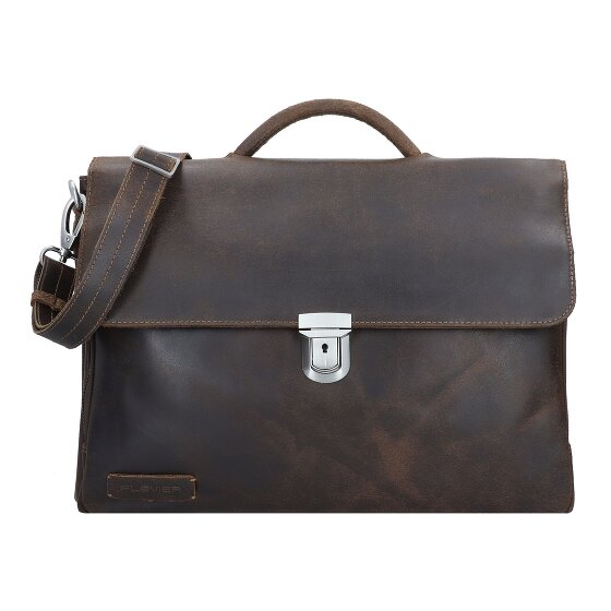 Plevier Vintage Oxford Briefcase RFID protection Leather 40 cm Laptop compartment