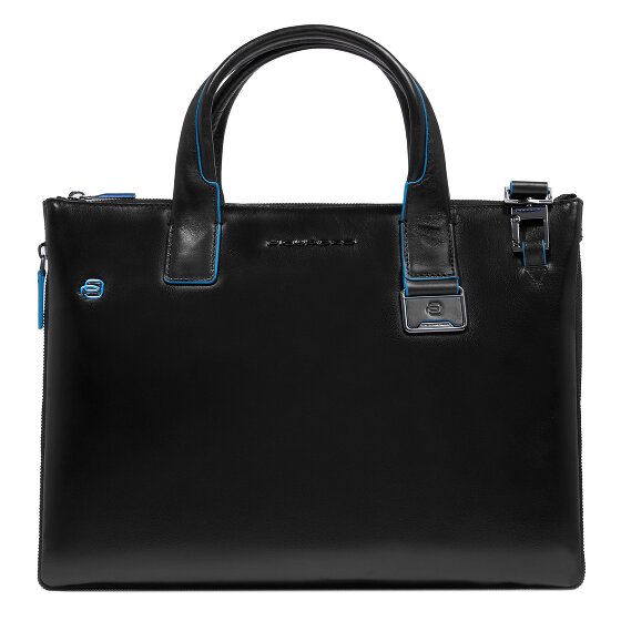 Piquadro Blue Square Shopper Bag Leather 38 cm Laptop compartment with expansion pleat