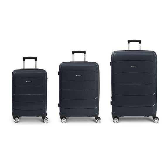 Gabol Midori 4 Roll Suitcase Set 3pcs. Gabol Midori 4 Roll Suitcase Set 3pcs.