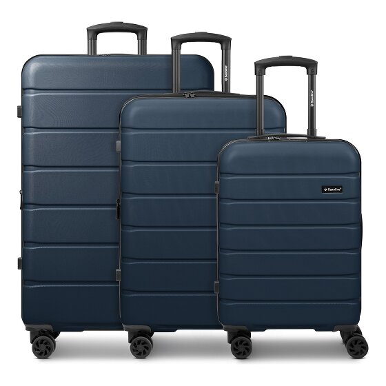 Saxoline Miami 4 wheels Suitcase set 3-piece with expansion pleat
