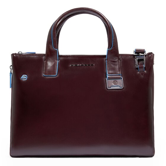 Piquadro Blue Square Shopper Bag Leather 38 cm Laptop compartment with expansion pleat