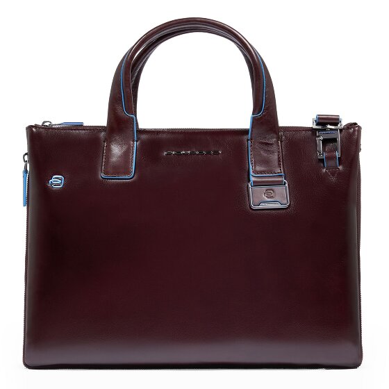 Piquadro Blue Square Shopper Bag Leather 38 cm Laptop compartment with expansion pleat