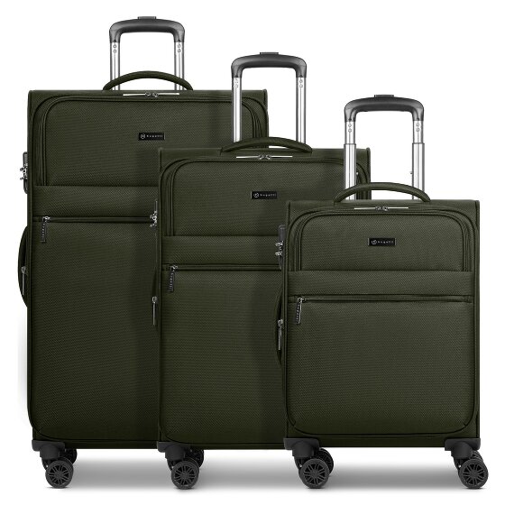 Bugatti Valencia Soft 4 wheels Suitcase set 3-piece with expansion pleat