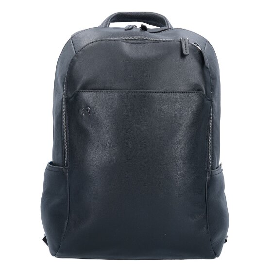 Piquadro Black Square backpack leather 39 cm laptop compartment