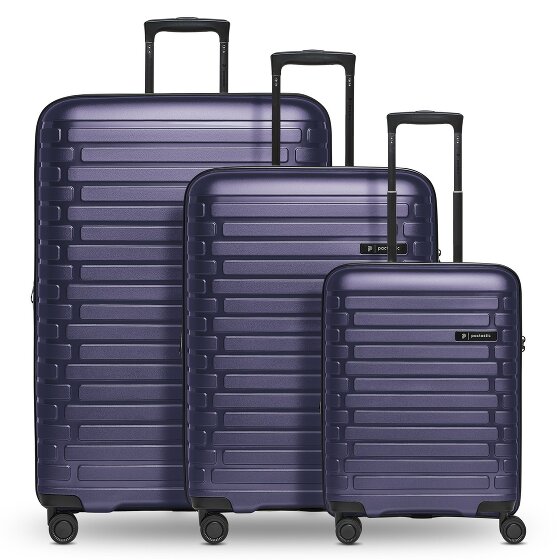 Pactastic Collection 04 THE THREE SET + 4 wheels Suitcase set 3-piece with expansion pleat