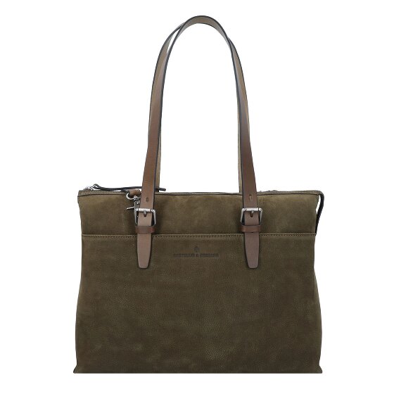 Castelijn & Beerens Nubuck Shoulder Bag Genuine Leather 40 cm Laptop compartment