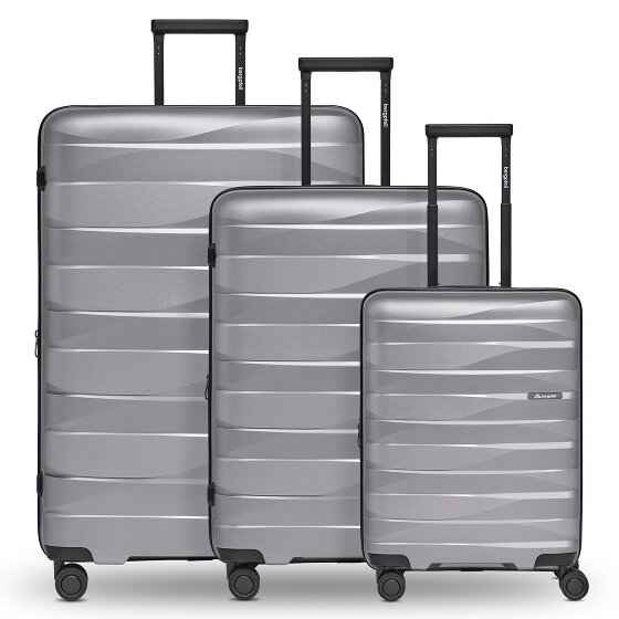 Bergpfeil Travel 4-wheel suitcase set, 3-piece, with stretch fold