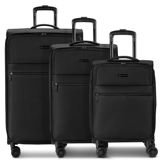 Bugatti Valencia Soft 4 wheels Suitcase set 3-piece with expansion pleat