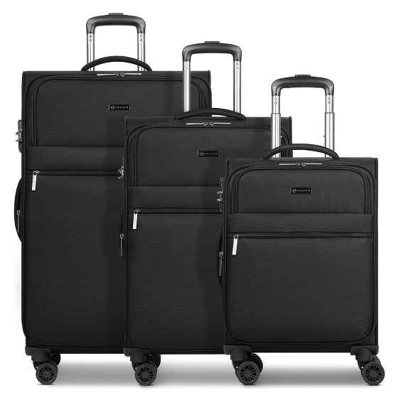 Bugatti Valencia Soft 4 wheels Suitcase set 3-piece with expansion pleat