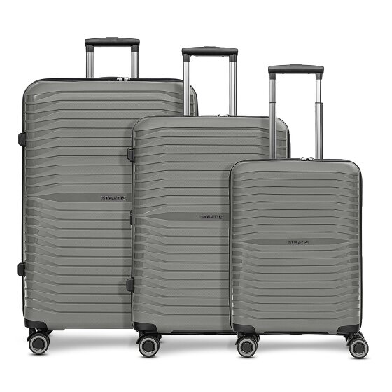 Stratic Shine 4 wheels Suitcase set 3-piece with expansion pleat